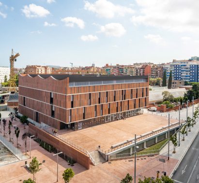 Aerial view of Camp del Ferro sports centre in Barcelona