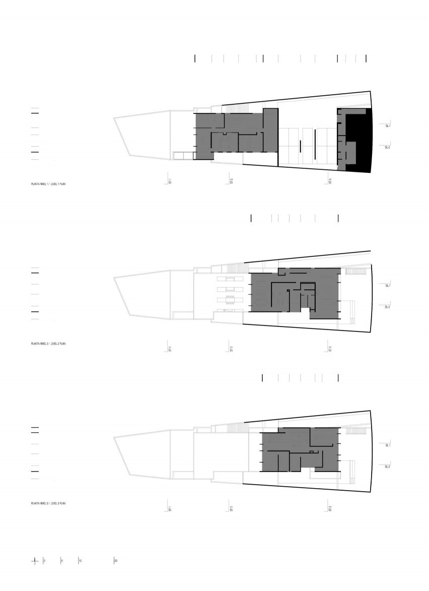 Floor plans of Casa Estudio by Manuel Cervantes Estudio