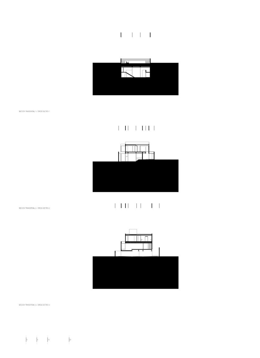 Cross sections of Casa Estudio by Manuel Cervantes Estudio