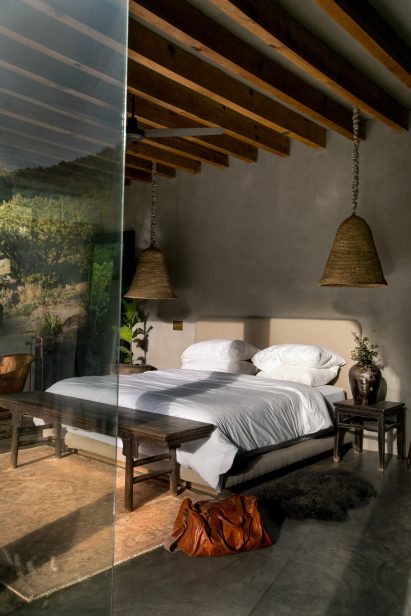 Bedroom in off-grid cabin