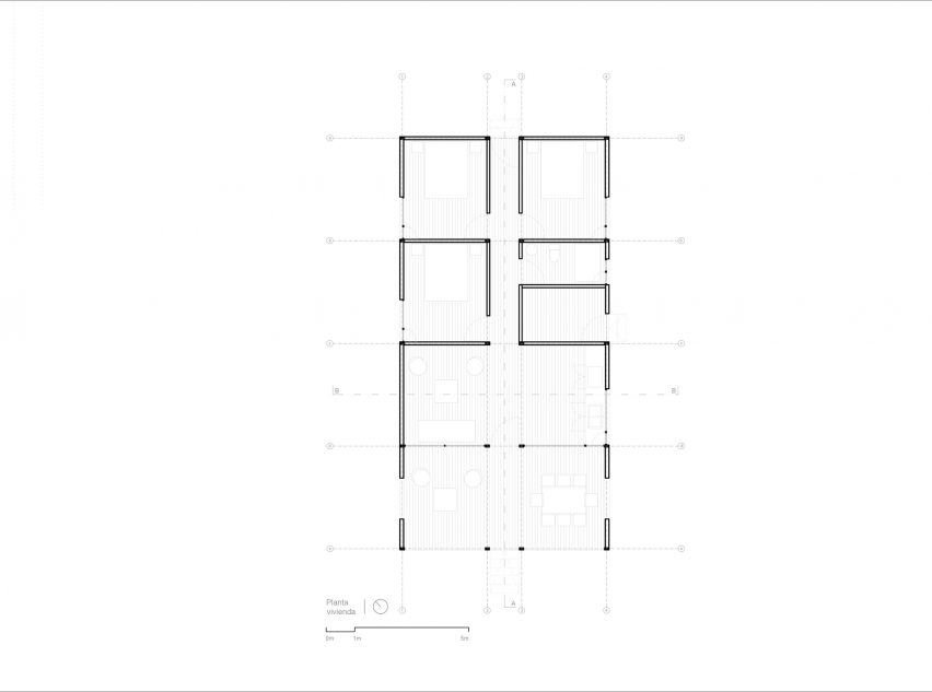 Plans for Casa Ocal by Jorge Ramón Giacometti Taller de Arquitectura