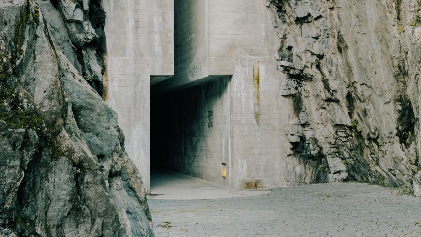 The entrance to Castelgrande by Aurelio Galfetti, captured by Simone Bossi