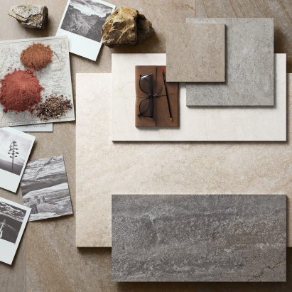 Blended porcelain tiles by Ceramiche Refin
