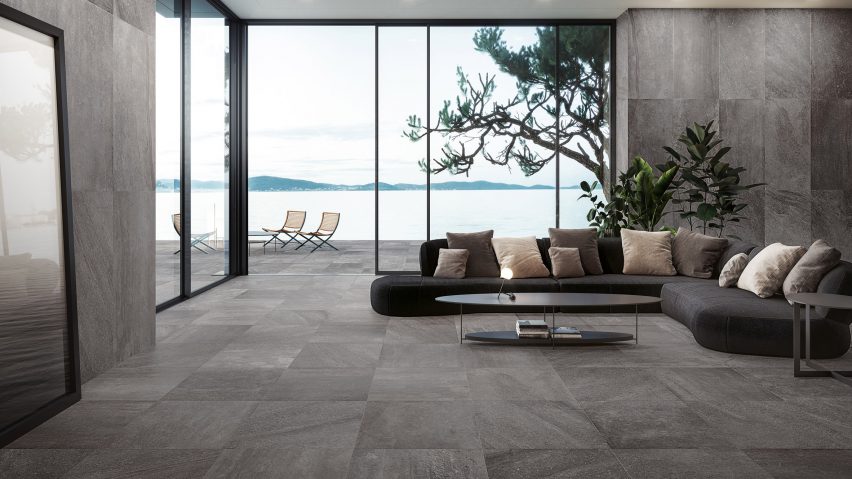 Dark blended porcelain tiles by Ceramiche Refin