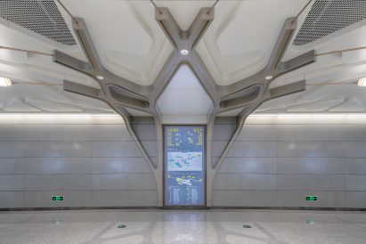 Cuqiao Station designed by J&A and Sepanta Design for Chengdu's fully-automated metro line