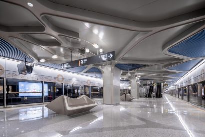 Cuqiao Station designed by J&A and Sepanta Design for Chengdu's fully-automated metro line