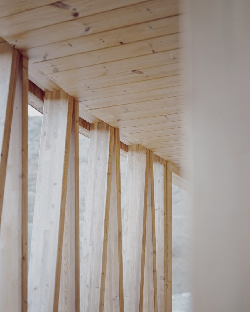 A brise soleil of the Climber's Refuge by LCA Architetti