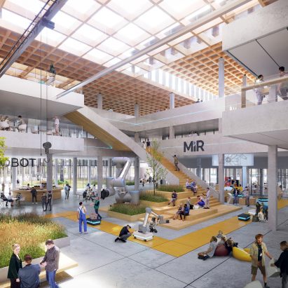 An atrium within Cobot Hub by 3XN