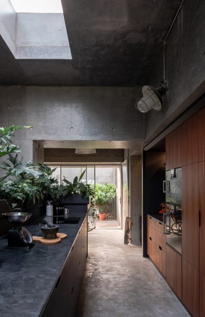The kitchen of Concrete House by RAW Architecture Workshop in East Sussex