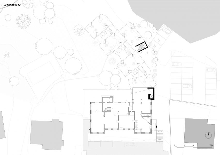 Ground floor plan for the Floris hotel extension by NOA