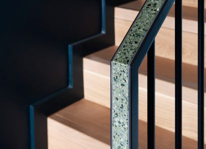 Terrazzo balustrade at Frame House by Bureau de Change