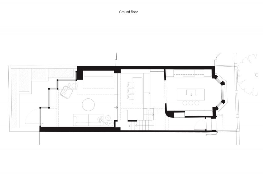 Ground floor plan of Frame House by Bureau de Change