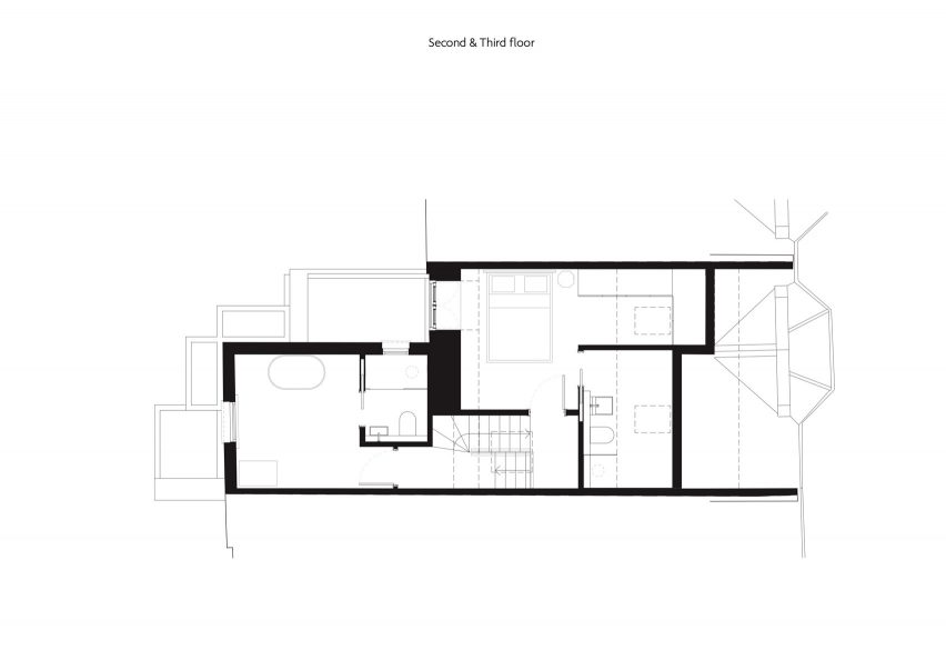 Second floor plan of Frame House by Bureau de Change