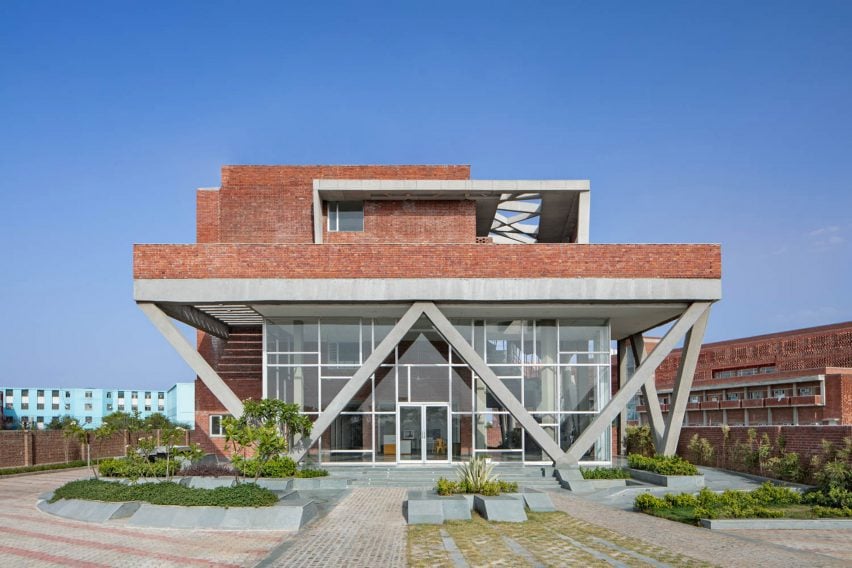 Exterior of Girls Hostel Block by Zero Energy Design Lab