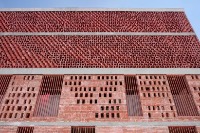 Concrete blocks at Girls Hoste Block by Zero Energy Design Lab