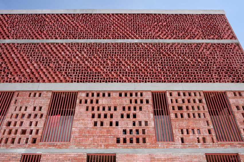 Concrete blocks at Girls Hostel Block by Zero Energy Design Lab
