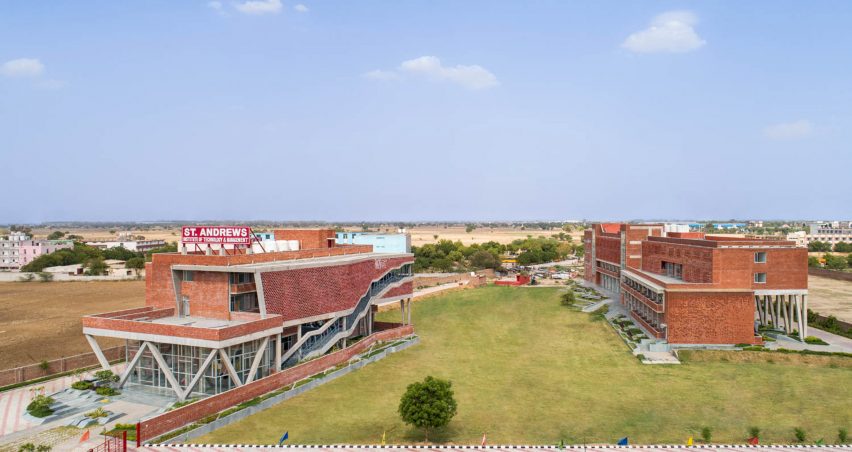 Outside the Girls Hostel Block by Zero Energy Design Lab