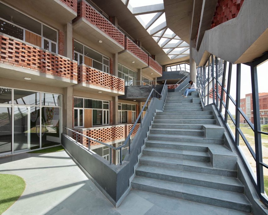 Interior of Girls Hostel Block by Zero Energy Design Lab