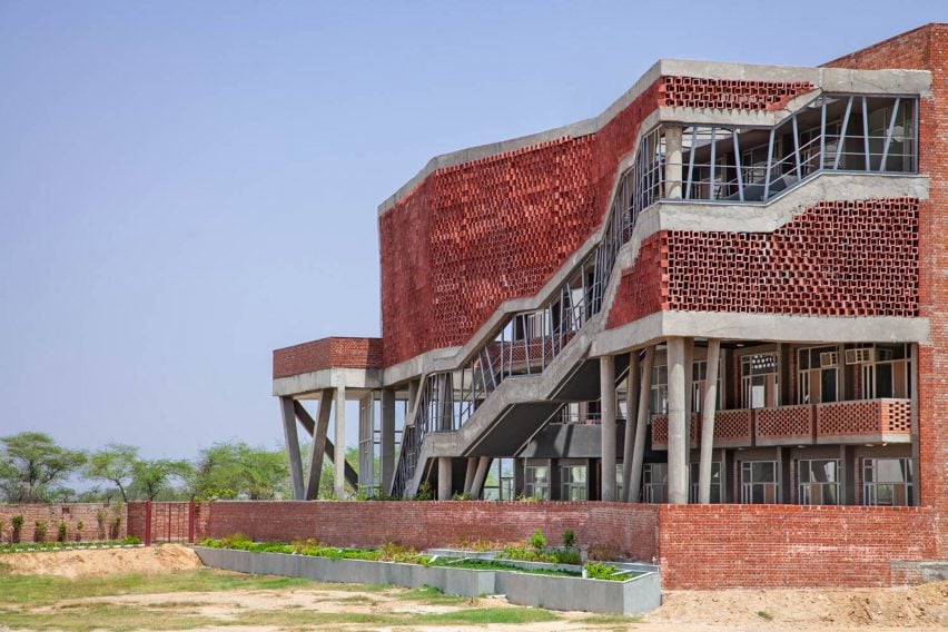 Staircase at Girls Hostel Block by Zero Energy Design Lab