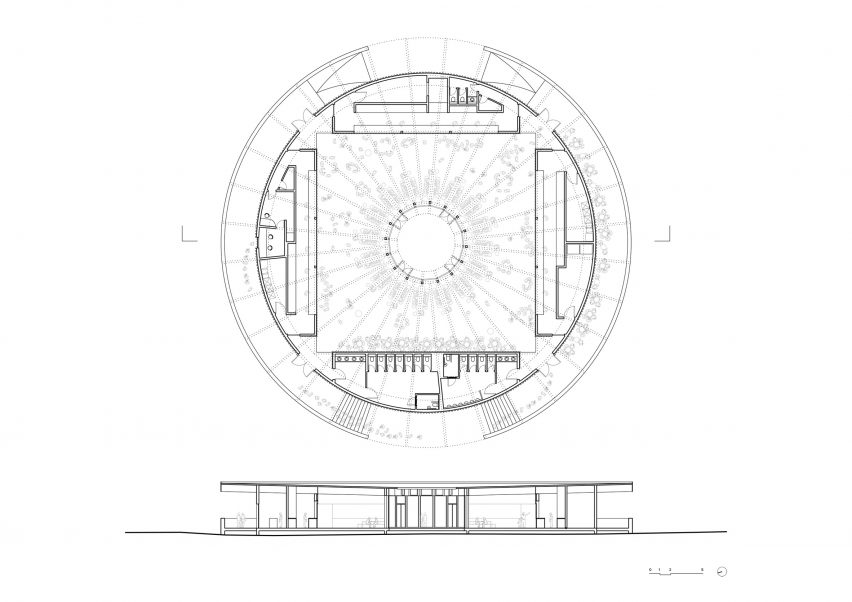 Ticket pavilion for the Mehr! Theater in Hamburg's Grossmarkt