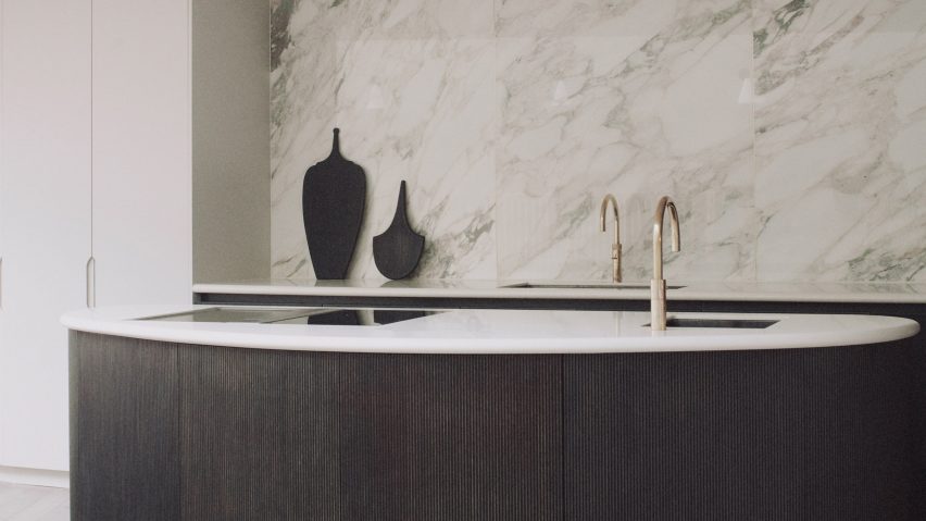 Black kitchen of House of Grey's Highgate House