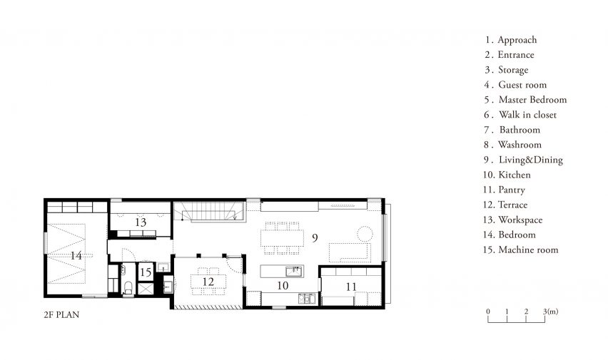 The first floor plan for House in Higashi-Gotanda by Case-Real