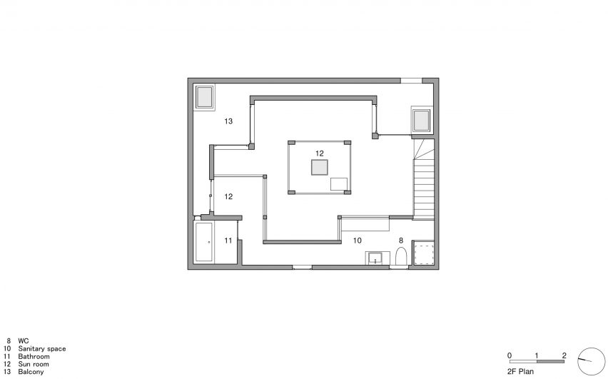 House with a Light Void, first floor plan