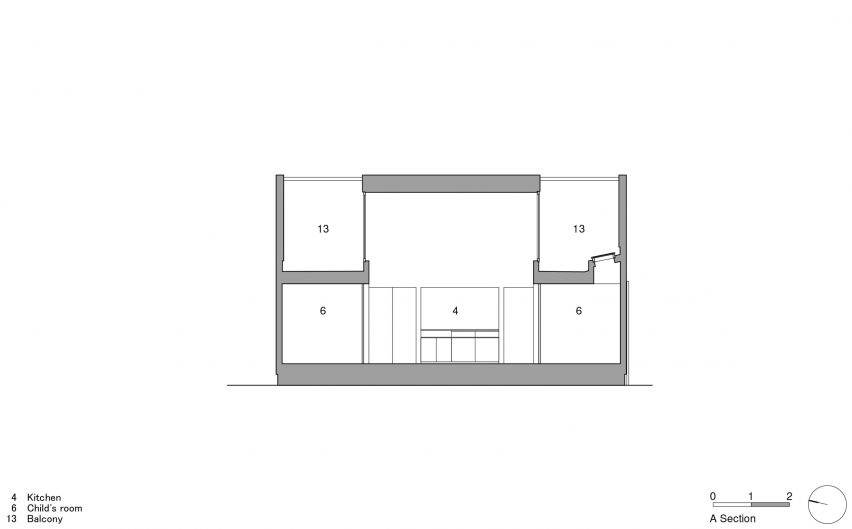 House with a Light Void, cross section