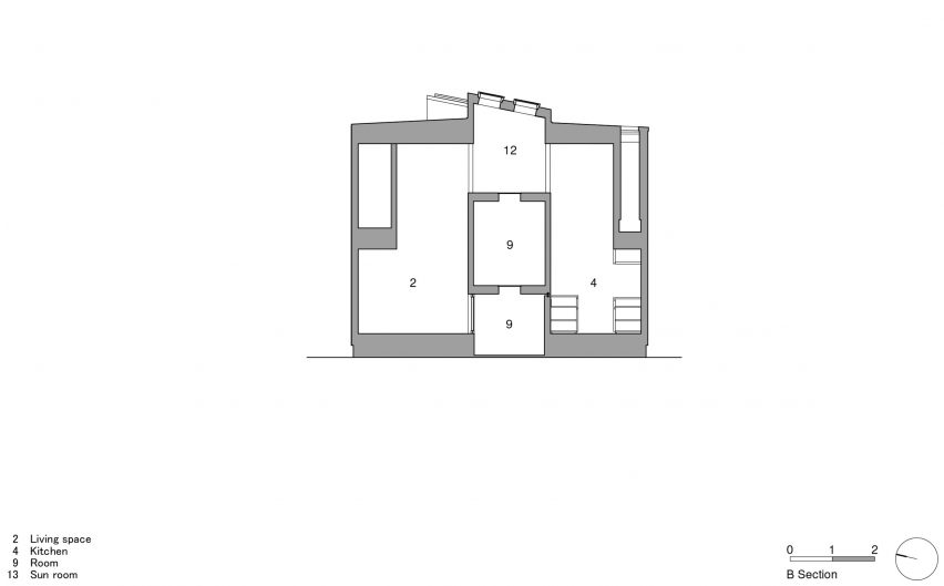 House with a Light Void, cross section