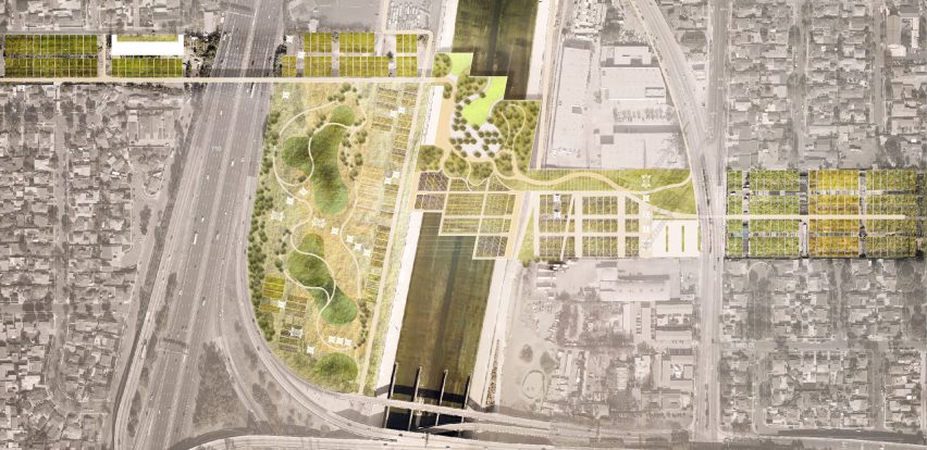 Parks on bridges designed by Frank Gehry for the LA River