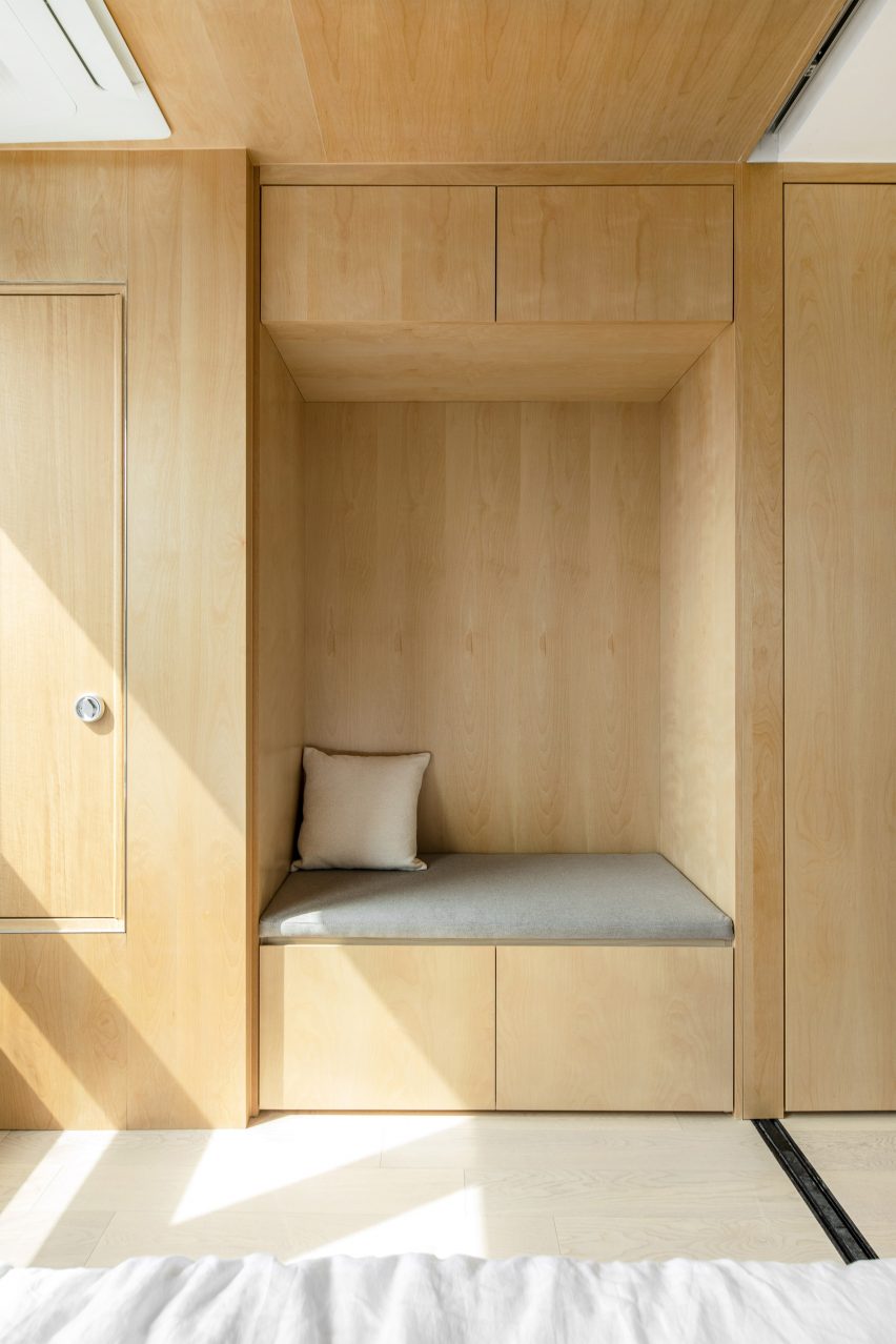 Built-in storage in a LIFE micro-apartment by Ian Lee