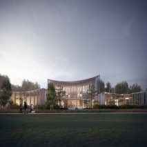 An exterior visual of Maggie's Taunton by Alison Brook Architects