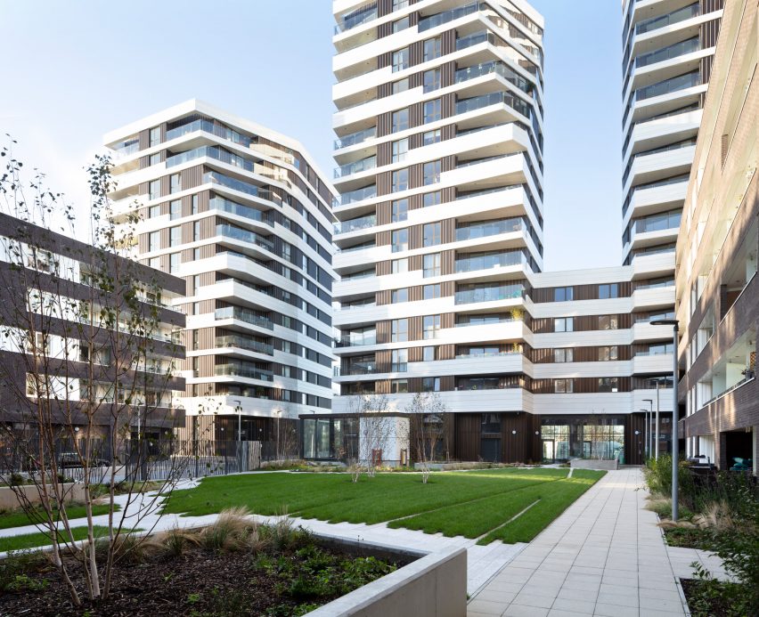 The courtyard of the Motion development by Pollard Thomas Edwards