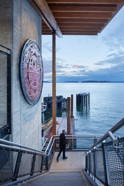 Artwork on the side of the Mukilteo Multimodal Ferry Terminal