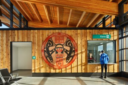 Spindle whorl by Grobin in Mukilteo Multimodal Ferry Terminal