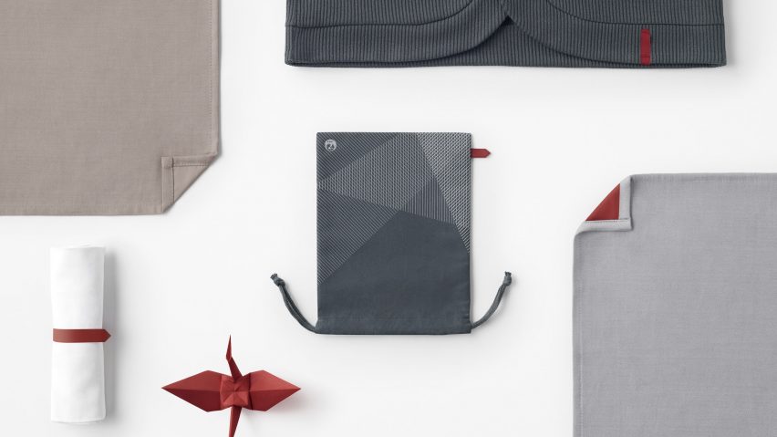 Inflight amenities by Nendo for Japan Airlines