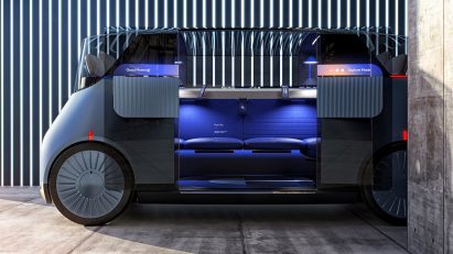 New Car for London by PriestmanGoode with doors open