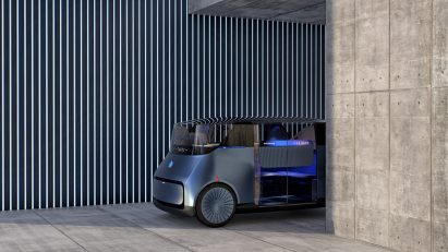 Exterior of PriestmanGoode's autonomous ride-hailing vehicle