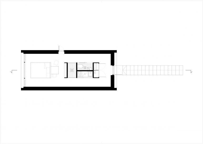 A floor plan of the Niliaitta cabin by Studio Puisto