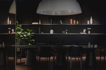 Walnut-clad boardroom from Urban HQ office interior by Kingston Lafferty Design