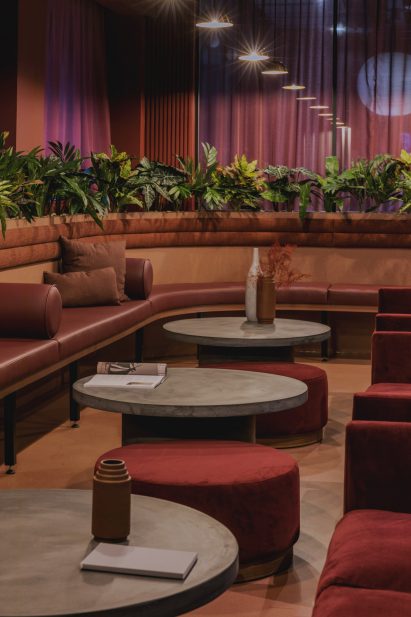 Central bar seating from Urban HQ office interior by Kingston Lafferty Design