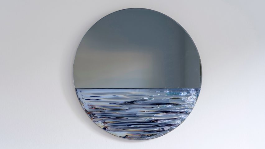 Orizon mirror by Ocrum Studio in moonlight blue