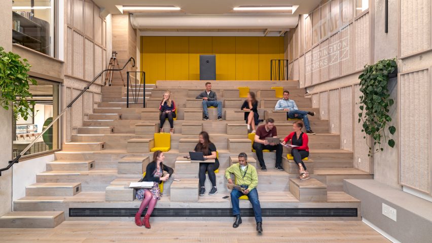 Flexible auditorium in Paddington Works by Threefold Architects