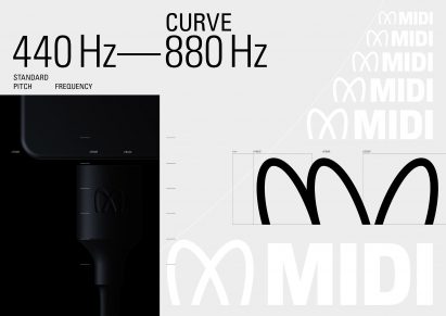 Sonic typeface by Pentagram for MIDI