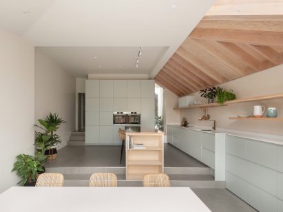 Interior of kitchen in London house