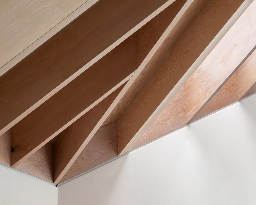 An exposed timber ceiling by Proctor & Shaw