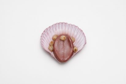 Repaired seashell at R for Repair exhibition in Singapore