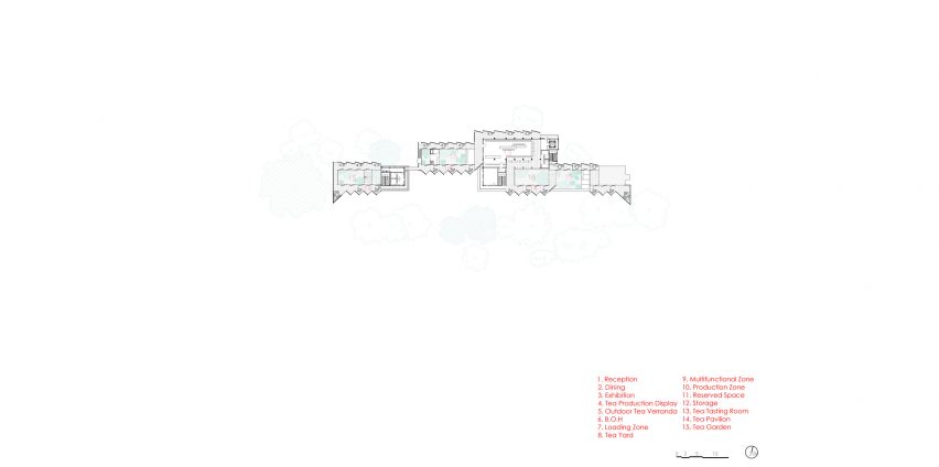 The third floor plan for (Re)forming Duichuan Tea Yards centre by O-office Architects