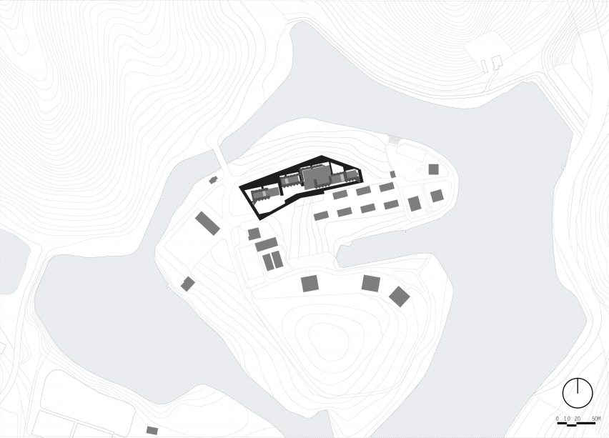 The site plan for (Re)forming Duichuan Tea Yards centre by O-office Architects