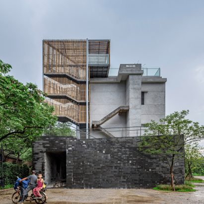 The exterior of (Re)forming Duichuan Tea Yards centre by O-office Architects